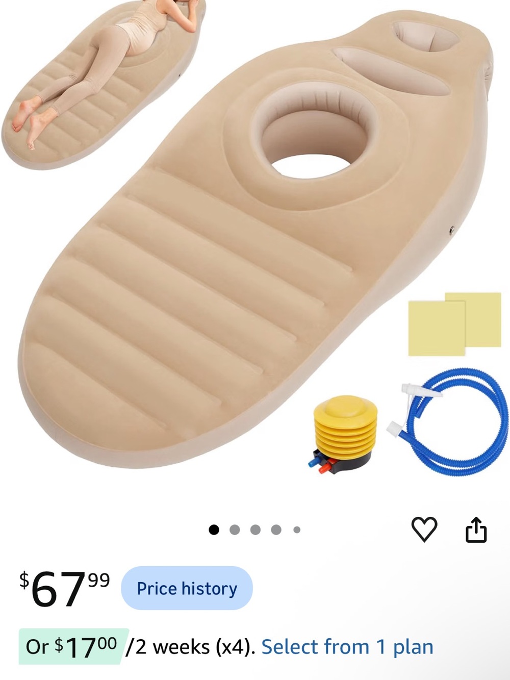 Inflatable Beige Maternity Lounger brand new